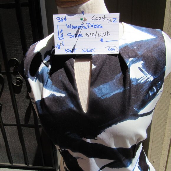 #364  WOMEN'S PRINT SHEATH DRESS BY COAST  (SIZE 8US / 12UK) - Picture 3 of 3